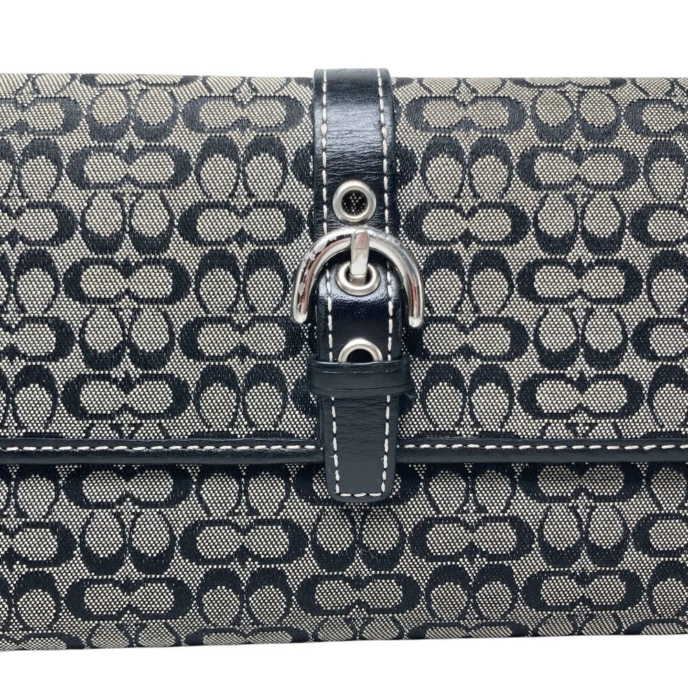 Vintage Coach Soho Signature Buckle Wallet Black Gray Jacquard Y2K Archive EUC - Picture 5 of 16